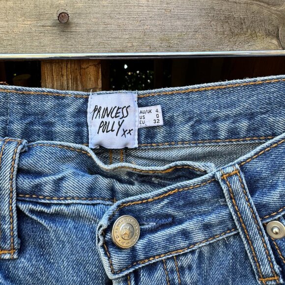 Princess Polly Holly Asymmetric Straight Leg Jeans sz 0 - Picture 6 of 8